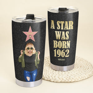 Personalized Afro Women Birthday Tumbler - A Star Was Born - Cool & Badass Woman - Tumbler Cup - GoDuckee