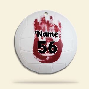Volleyball Handprint - Personalized Flat Car Ornament And Keychain - Ornament - GoDuckee