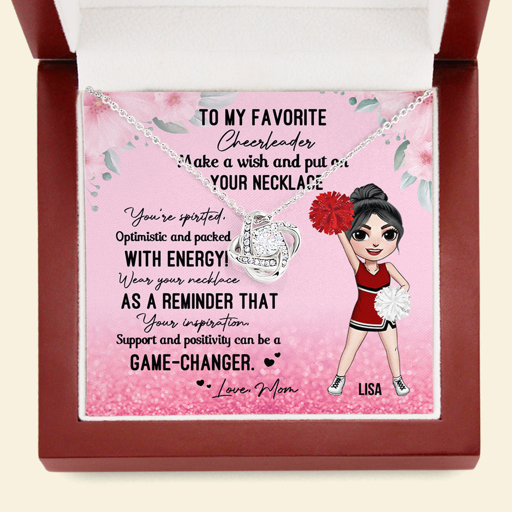 Cheerleader To My Favorite Cheerleader - Personalized Love Knot Necklace - Jewelry - GoDuckee