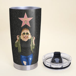 Personalized Afro Women Birthday Tumbler - A Star Was Born - Cool & Badass Woman - Tumbler Cup - GoDuckee