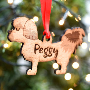 Shih Tzu Personalized Christmas Dog Wood Ornament 01pjxx240822-40 - Ornament - GoDuckee