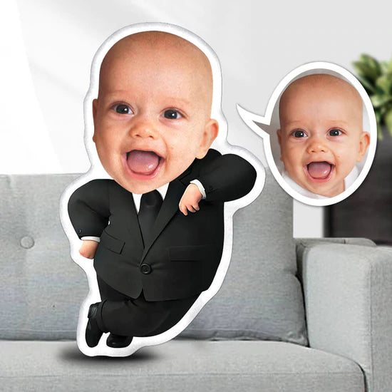 My Boss Baby, Custom Face Pillow, Love Family, Gift for Kids, Men, Businessman Pose 5 - Pillow - GoDuckee