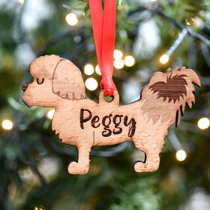 Shih Tzu Personalized Christmas Dog Wood Ornament 01pjxx240822-40 - Ornament - GoDuckee