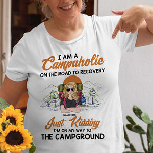 Personalized Gifts For a campaholic on the road to recovery, Just kidding Custom Shirts - Shirts - GoDuckee
