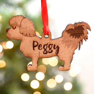 Shih Tzu Personalized Christmas Dog Wood Ornament 01pjxx240822-40 - Ornament - GoDuckee