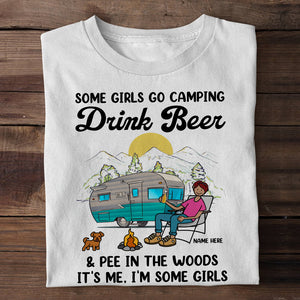 Personalized Gifts For Some girls go camping, drink beer, Custom Shirts - Shirts - GoDuckee