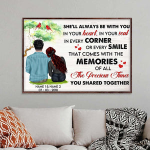Personalized Young Couple - He'll always be with you - Cardinal Art - Poster & Canvas - GoDuckee