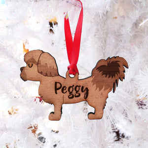 Shih Tzu Personalized Christmas Dog Wood Ornament 01pjxx240822-40 - Ornament - GoDuckee