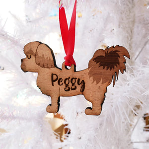 Shih Tzu Personalized Christmas Dog Wood Ornament 01pjxx240822-40 - Ornament - GoDuckee