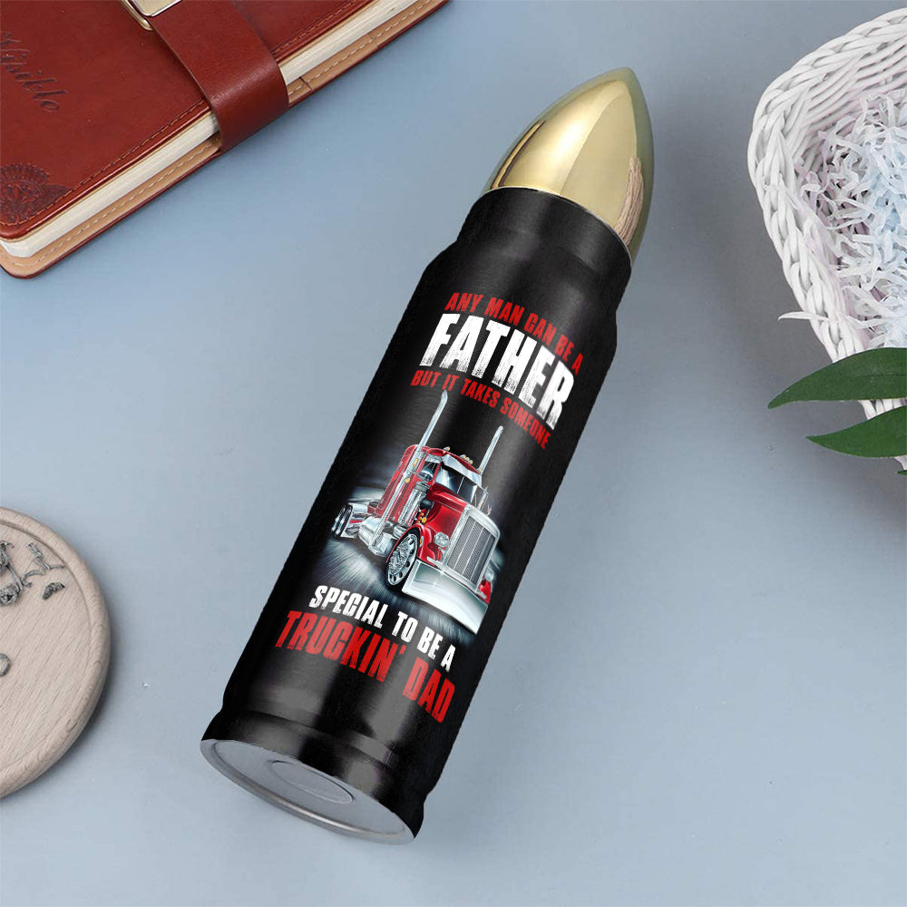 Personalized Trucker Bullet Tumbler - truckers make the best dads - Gifts for dad - Water Bottles - GoDuckee