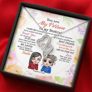 Besties You Are My Person To My Besties - Personalized Double Heart Necklace - Jewelry - GoDuckee