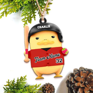 Personalized Duck Baseball Acrylic Ornament, Christmas Gift - Ornament - GoDuckee