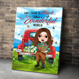 Gardening Girl And I Think To Myself What A Wonderful World Personalized Canvas Print - Poster & Canvas - GoDuckee