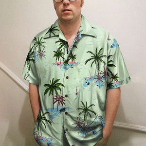 Personalized Cruising Couple Hawaiian Shirt - Yes, I'm A Spoiled Lady - Palm Tree Pattern - Hawaiian Shirts - GoDuckee