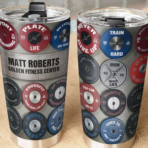 Personalized Weightlifting Tumbler Cup - No Pain No Gain - - Tumbler Cup - GoDuckee