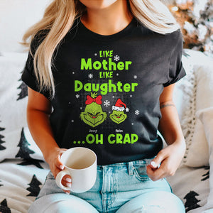 Personalized Green Family Shirts, Like Father Like Daughters Oh Crap - Shirts - GoDuckee