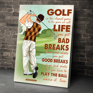 Personalized Man Playing Golf Poster - Golf Is The Closest Game To The Game - Poster & Canvas - GoDuckee