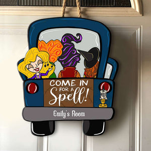 Come In For A Spell, Personalized Witch Wood Sign, Halloween Gift - Wood Sign - GoDuckee