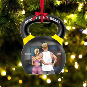 Beauty And The Beast, Personalized Workout Couple Acrylic Custom Shape Ornament, Christmas Gift - Ornament - GoDuckee