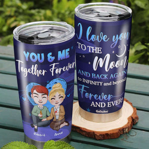 You & Me Together Forever, Couple Anniversary Congratulations Personalized Tumbler - Tumbler Cup - GoDuckee