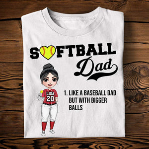 Father Day Softball Dad - Personalized Shirts - Gift For Dad - Female Softball Front View - Shirts - GoDuckee