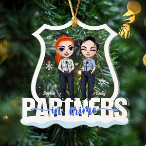 Police Colleagues And Friends Partners In Crime Personalized Acrylic Custom Shape Ornament - Ornament - GoDuckee