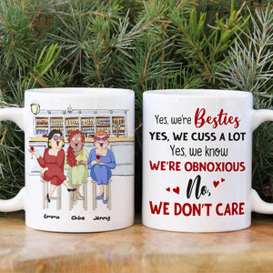 We're Besties, Best Friend Bar Girl Chilling White Mug - Coffee Mug - GoDuckee