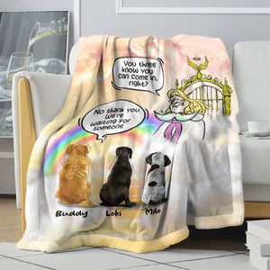 No Thank You I'm Waiting For Someone, Personalized Heaven Dog Blanket, Gift For Dog Lovers - Blanket - GoDuckee