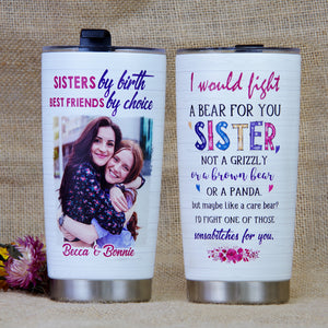 Sisters By Birth Best Friends By Choice Personalized Friends Tumbler Cup Gift For Friends - Tumbler Cup - GoDuckee