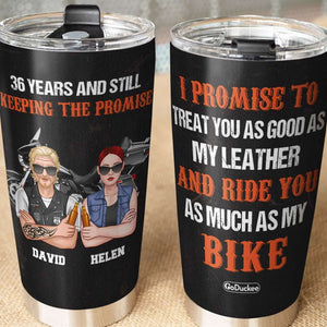 Personalized Biker Couple Tumbler Cup - Still Keeping The Promise - Tumbler Cup - GoDuckee