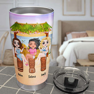 Friends & Alcohol, Gift For Friends, Personalized Tumbler, Summer Friends Tumbler - Tumbler Cup - GoDuckee