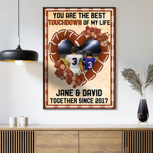 American Football Poster - Custom Couple Photo - You Are The Best Touchdown Of My Life - Heart Shape - Poster & Canvas - GoDuckee