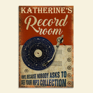 Personalized Record Room Poster - Nobody Asks To See Your MP3 Collection - Vinyl Record - Poster & Canvas - GoDuckee