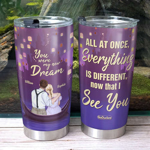 You Were My New Dream, Personalized Couple Tumbler - Tumbler Cup - GoDuckee