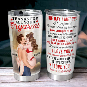 Love You Forever And Always Personalized Tumbler, Gift For Husband, Couple Romantic Kissing Tumbler, Anniversary, Birthday Gift - Tumbler Cup - GoDuckee
