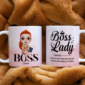 Boss Lady Knows More Than She Says Personalized Boss Lady Mug - Coffee Mug - GoDuckee