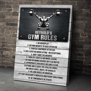 Personalized Weightlifting Men Poster - Gym Rules - Black & White Art - Poster & Canvas - GoDuckee