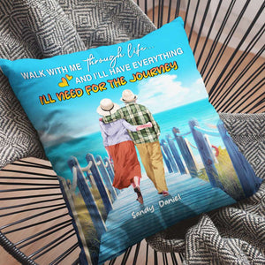 Walk With Me Through Life - Personalized Pillow - Gift For Couple - Pillow - GoDuckee