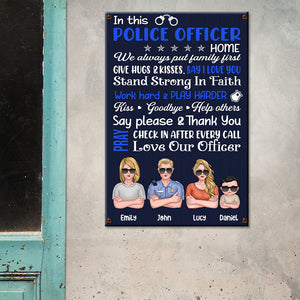In This Police Officer Home - Personalized Metal Sign - Gift For Family - Metal Wall Art - GoDuckee
