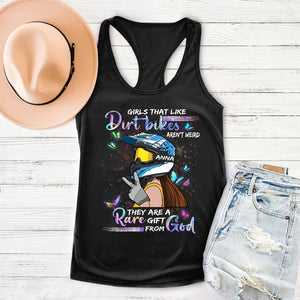 Girls That Like Dirt Bikes Aren't Weird Personalized Motocross Girl Shirt Gift For Her - Shirts - GoDuckee