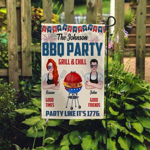 BBQ Party Grill & Chill - Personalized Flag - Flag - GoDuckee