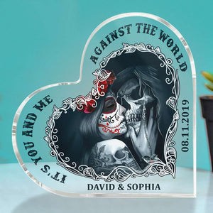 It's You And Me, Personalized Heart Shaped Acrylic Plaque, Gift For Couple - Decorative Plaques - GoDuckee