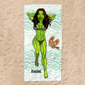 She Hulk - Custom Photo Beach Towel - Summer Gifts for Girls - Beach Towel - GoDuckee