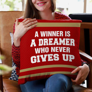 Football A Winner Is A Dreamer - Personalized Pillow - Pillow - GoDuckee