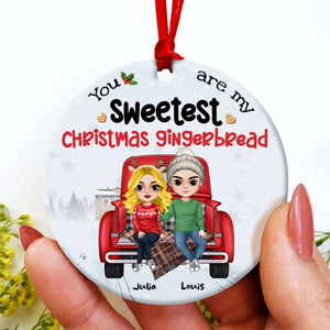 You Are My Sweetest Christmas Gingerbread, Personalized Couple Ornament, Christmas Tree Decor - Ornament - GoDuckee