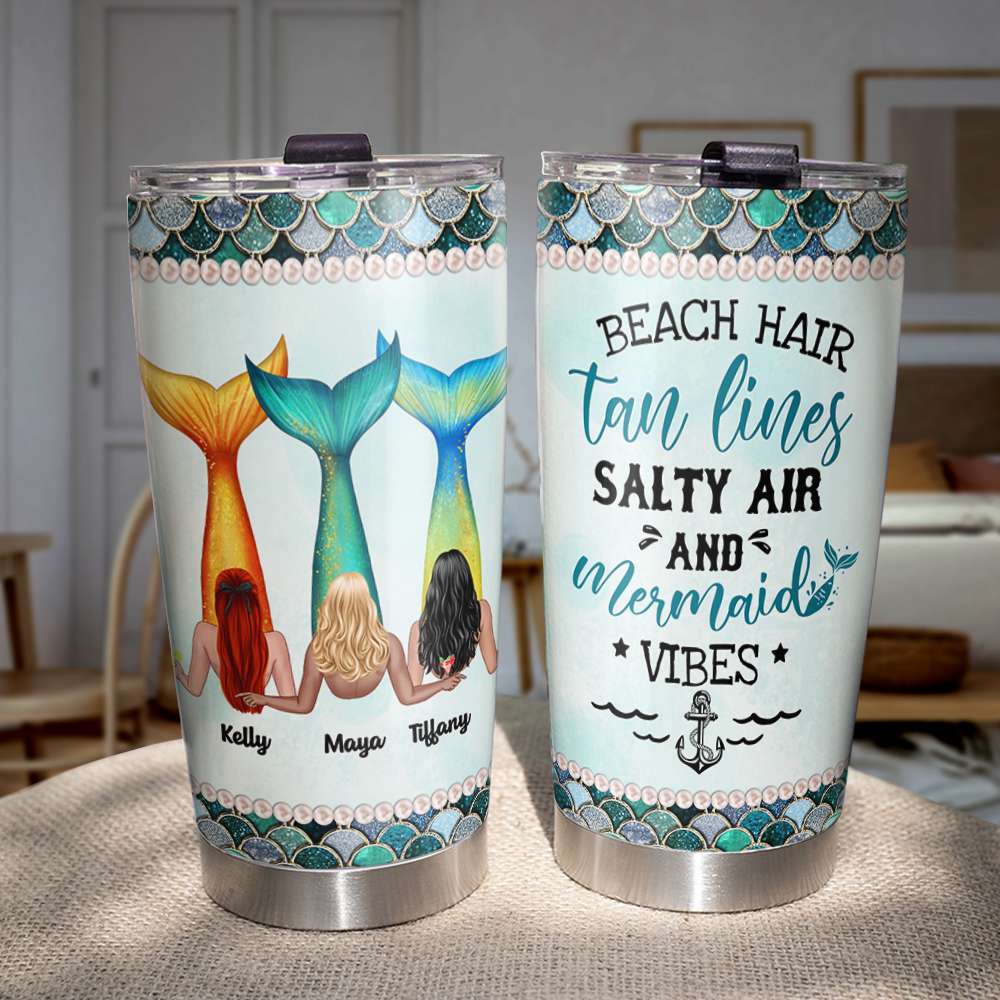 Mermaid Personalized Tumbler Salty By Choice Size 20