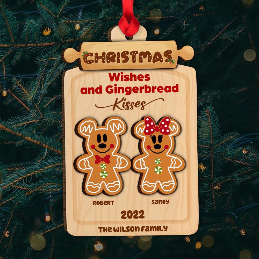 Wishes And Gingerbread Personalized Ornament, Gift For Couple - Ornament - GoDuckee