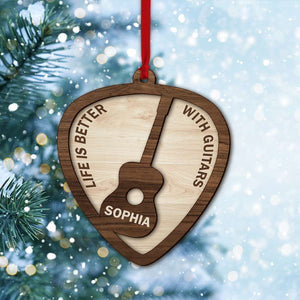 Life Is Better With Guitar - Personalized Guitar Ornament - Christmas Tree Decor - Ornament - GoDuckee