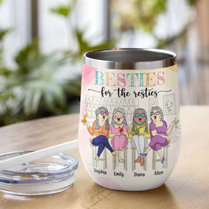 Alcohol And Sarcasm Made Us Besties - Personalized Bestie Wine Tumbler - Wine Tumbler - GoDuckee