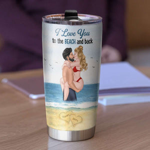 You Are The Blue In My Sky, Kissing At The Beach, Couple Personalized Tumbler - Tumbler Cup - GoDuckee